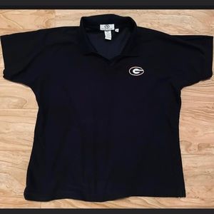 UGA. Black short-sleeved polo, Georgia Bulldogs, Size: XL.